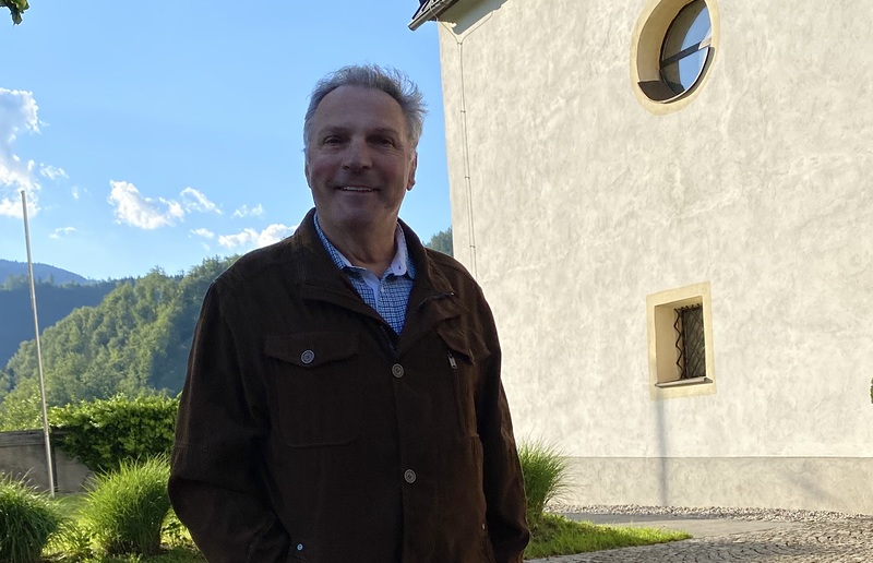 Friedrich Buder / P. Ulrich Diel nach der Mittwochsmesse in Altenmarkt